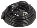 Extension lead; 3x1.5mm2; Sockets: 1; PVC; black; 20m; 16A; STANDARD KEL W-98420