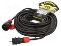 Extension lead; 3x2.5mm2; Sockets: 1; rubber; black; 25m; 16A KEL W-99152