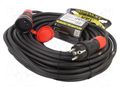 Extension lead; 3x2.5mm2; Sockets: 1; rubber; black; 30m; 16A KEL W-99182