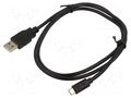 Cable; USB 2.0; USB A plug,USB B micro plug; 1m; black; Cu; 28AWG ART ART-AL-OEM-106