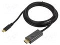 Adapter; HDMI 1.4; HDMI plug,USB C plug; 1.8m; black; Core: Cu ART ART-OEM-C3-2