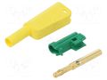 Connector: 4mm banana; 32A; 1kV; yellow-green; gold-plated; screw STÄUBLI SLM-4A-46-20