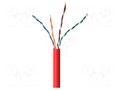 Wire; U/UTP; 4x2x24AWG; 5e; wire; CCA; PVC; red; 305m; Øcable: 5.4mm GEMBIRD UPC-5004E-SOL-R