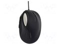 Mouse; black; USB A; optical,wired; 1.35m; No.of butt: 6 GEMBIRD MUS-ERGO-03