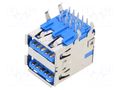Connector: USB A; socket; on PCBs; THT; PIN: 9; angled 90°; double MOLEX MX-48406-0003