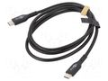 Cable; USB 2.0; USB C plug,both sides; 1m; black; Core: Cu,tinned GOOBAY USBC.2.0-240-010BK