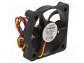 Fan: DC; axial; 12VDC; 50x50x10mm; 28.21dBA; EBR; 4500rpm; 2.63mmH2O Akasa AK-5010MS-KT05