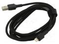 Cable; USB 2.0; Apple Lightning plug,USB A plug; 0.3m; black GREEN CELL GC-KABGC24