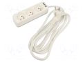 Extension lead; 3x1.5mm2; Sockets: 3; PVC; white; 3m; 16A KERG KERG-M02388