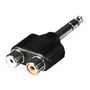 Y-Adapter -.25? Plug to two Female RCA jacks 27-1380