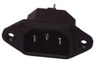 Connector IEC panel mount, 10A 250V AC/H-3-M