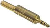 Kištukas 3.5mm stereo kabelinis auksinis AU/CX-3.5S-M-G 4040849110184; 5902270704631