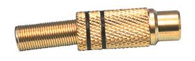 Lizdas RCA juodas, paauksuotas metalinis korpusas, kabelinis AU/CX-RC-F-GB 5410329296971