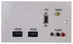 MULTIMEDIA WALLPLATE, 2X HDMI PELR0067