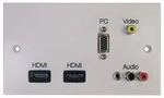 MULTIMEDIA WALLPLATE, 2X HDMI PELR0068