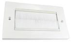 BRUSH PLATE, WHITE, 2 GANG, WHITE BRUSH UT-744WH