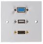 AV WALLPLATE-FEMALE HDMI, SVGA, USB A PELR0110