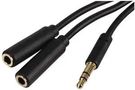 3.5MM STEREO JACK TO 2X SKT 1M BLK PSG3102-1M
