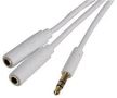 3.5MM STEREO JACK TO 2X SKT 1M WH PSG3110-1M