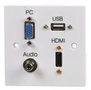 WALLPLATE 1G HDMI, VGA, AUDIO, USB A PELR0113