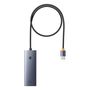 Концентратор USB-A - USB 3.0 4 порта + порт питания USB-C 50 см, серый B0005280B811-04 6932172653217