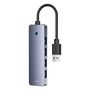 Šakotuvas USB-A 4 prievadų (USB 3.0) + USB-C maitinimui 15cm, pilkas B0005280B811-10 6932172653385