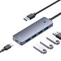 Šakotuvas USB-A 4 prievadų (USB 3.0) + USB-C maitinimui 15cm, pilkas B0005280B811-10 6932172653385