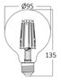 LED lemputė E27 230V G95 8W 806lm, FILAMENT, šiltai balta 2700K, pritemdoma BA41-60820