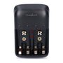 NiMH Battery Charger AA / AAA | 1.2 / 9 V DC | 0.5 A | Trickle charging | Type C (CEE 7/16) | Battery type: AA / AAA / E-Block | Black BACH07 5412810328987