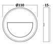 Wall step light, 3W 160lm, 3000K, black, hermetic IP65 BG38-02001 5949097723377