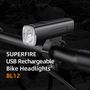 Bicycle flashlight BL12, low/high beam, rechargable USB C, 1200lm, 2x10W, IP43 SUPERFIRE-BL12 6956362995277