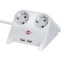 Desktop power socket strip 2x for the table Rubber feet and 2x USB Polished white TYPE F BN-1153520222 4007123632923