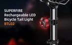 Bicycle tail light, RED, rechargable micro USB, 3W, IP54, 330mAh SUPERFIRE-BTL02 6956362995628