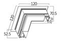 Magnetic tracklight connector, recessed, L shape BY41-10101 5949097722776