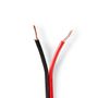 Speaker Cable | 2 x 1.50 mm² | Copper | 100.0 m | Round | PVC | Black / Red | Reel CABR1500BK1000 5412810312030