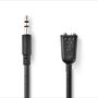 Stereo Audio Cable | 3.5 mm Male | 2x 3.5 mm Female | Nickel Plated | 0.20 m | Round | Box CAGB22100BK02
