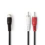 Stereo Audio Cable | 2x RCA Male | RCA Female | Nickel Plated | 0.20 m | Round | Blister CAGB24020BK02 5412810288243