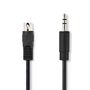 DIN Audio Cable | DIN 5-Pin Male | 3.5 mm Male | Nickel Plated | 2.00 m | Round | PVC | Black | Label CAGL20100BK20