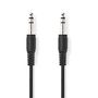 Stereo Audio Cable | 6.35 mm Male | 6.35 mm Male | Nickel Plated | 2.00 m | Round | Black | Label CAGL23000BK20