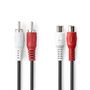 Stereo Audio Cable | 2x RCA Male | 2x RCA Female | Nickel Plated | 2.00 m | Round | Black | Label CAGL24205BK20