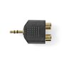 Stereo Audio Adapter | 3.5 mm Male | 2x RCA Female | Gold Plated | Straight | ABS | Black | 10 pcs | Envelope CAGP22940BKG