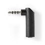 Stereo Audio Adapter | 3.5 mm Male | 3.5 mm Female | Nickel Plated | Angled 90° | Metal | Black | 10 pcs | Polybag CAGP22980BK