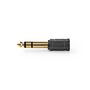 Stereo Audio Adapter | 6.35 mm Male | 3.5 mm Female | Gold Plated | Straight | ABS | Black | 10 pcs | Envelope CAGP23930BKG 5412810298730