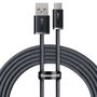 Kabelis USB A kištukas - USB C kištukas 2.0m 100W  (netinka iPhone 15 įkrovimui) Dynamic pilkas BASEUS CALD000716 6932172607449