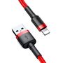 Cable USB A plug - IP Lightning plug 2.0m Cafule red+red BASEUS CALKLF-A09 6953156274921