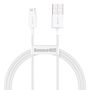 Cable USB A plug - IP Lightning plug 1.0m white Superior series BASEUS CALYS-A02 6953156205413