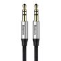 Cable AUX 3.5mm-3.5mm stereo audio, 1.0m silver / black BASEUS CAM30-BS1 6953156257184