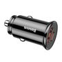 Automobilinis įkroviklis 30W 12-24V USB + USB-C QC4.0+ SCP AFC, juodas CCALL-YS01