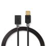 USB Cable | USB 2.0 | USB-A Male | USB-A Female | 480 Mbps | Gold Plated | 3.00 m | Round | PVC | Anthracite | Box CCBW60010AT30 5412810335893