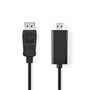 DisplayPort Cable | DisplayPort Male | HDMI™ Connector | 4K@30Hz | Nickel Plated | 3.00 m | Round | PVC | Black | Box CCGB37100BK30